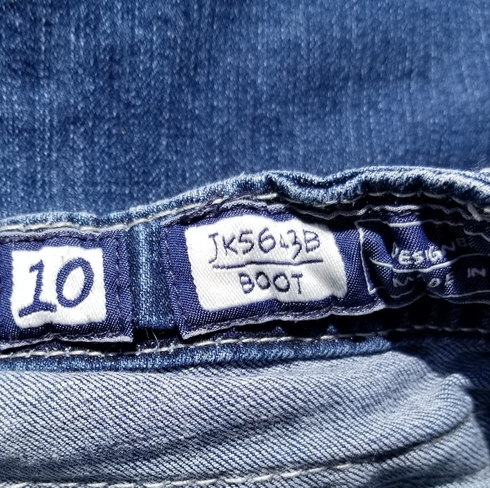 Miss Me Girls' Medium Wash Silver Stitch Boot Cut - Picture 5 of 7